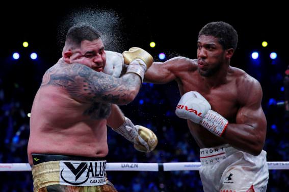 Boxing - Andy Ruiz Jr v Anthony Joshua - IBF, WBA, WBO & IBO World Heavyweight Titles - Diriyah Arena, Diriyah, Saudi Arabia - December 7, 2019. Andy Ruiz Jr in action with Anthony Joshua. Action Images via Reuters/Andrew Couldridge TPX IMAGES OF THE DAY