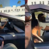 Kanye West et Bianca Censori débarquant dans un rassemblement pour soutenir Donald Trump