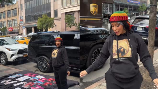 Cardi B fait la promotion de son prochain album en s’improvisant vendeuse de rue