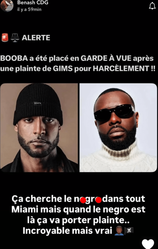 Benash s'en prend à Gims après la garde à vue de Booba
