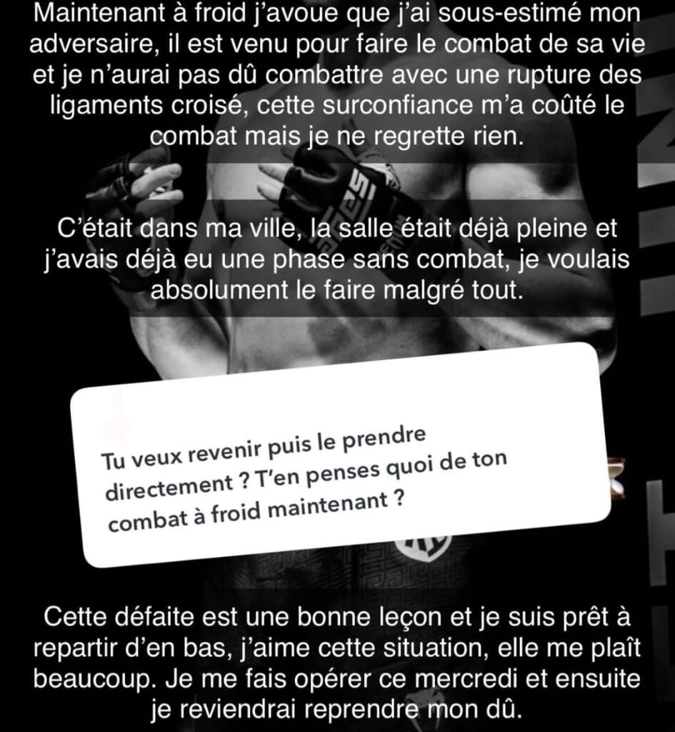 Après son opération, Baki veut sa revanche contre Jordan Zebo : "Je reviendrai prendre mon dû"