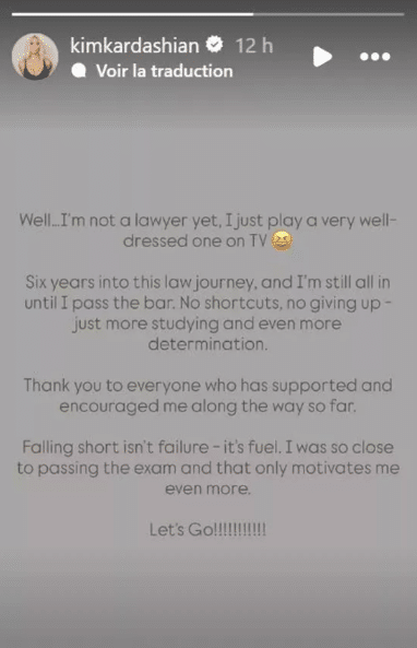 Kim Kardashian a encore échoué au barreau : « j’étais si près de réussir... »