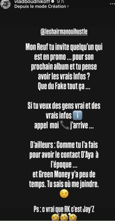 Vladimir Boudnikoff réagit aux propos d'Aya Nakamura : "à part pour te faire plaisir..."