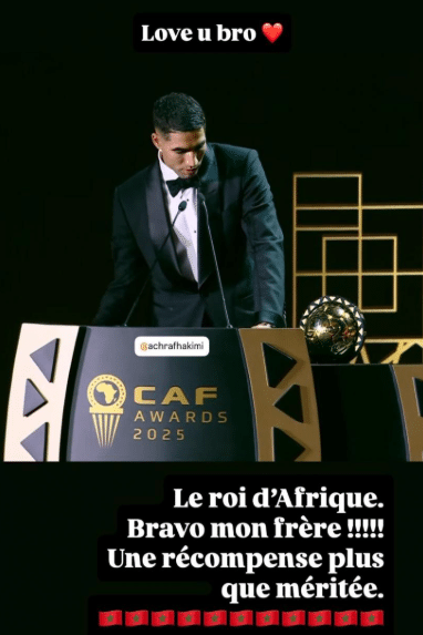 Achraf Hakimi sacré Ballon d'or africain, la touchante réaction de Kylian Mbappé