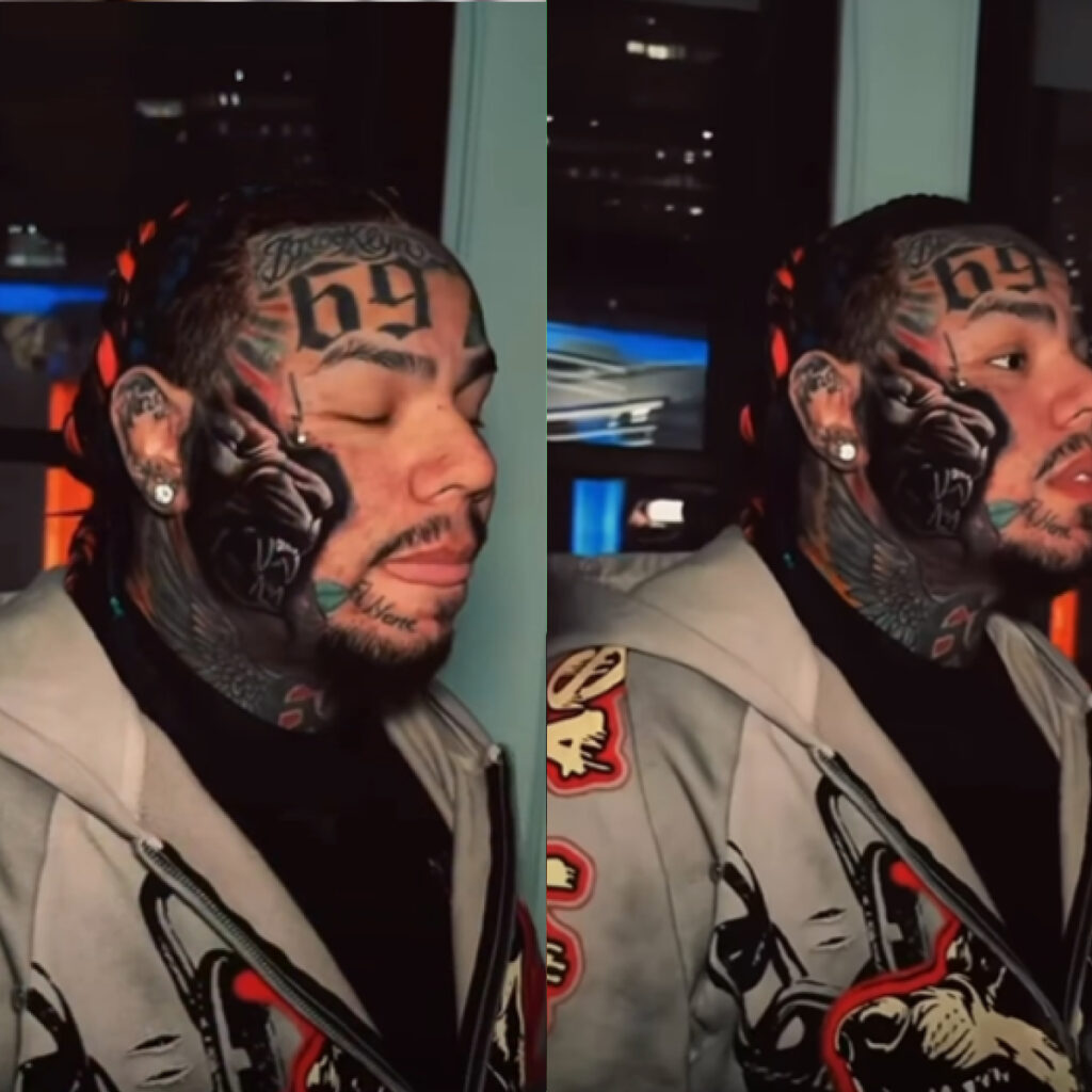 Après sa nouvelle condamnation, 6ix9ine s'offre un immense tatouage facial